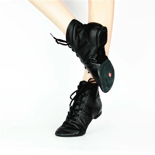 Women's Leather Flat Heel Teaching & Practice Shoes Ballroom Dance Shoes