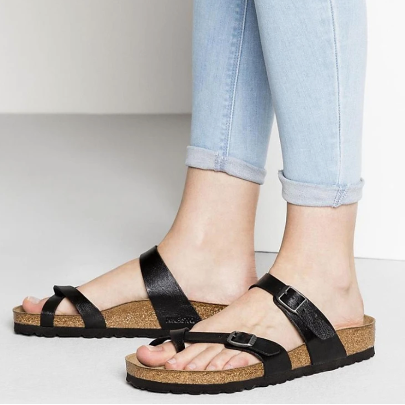 Women Orthopedic Sandal Arch Support Breathable Comfortable Cork FootBed Buckle Strap Anti-Skid Sandal