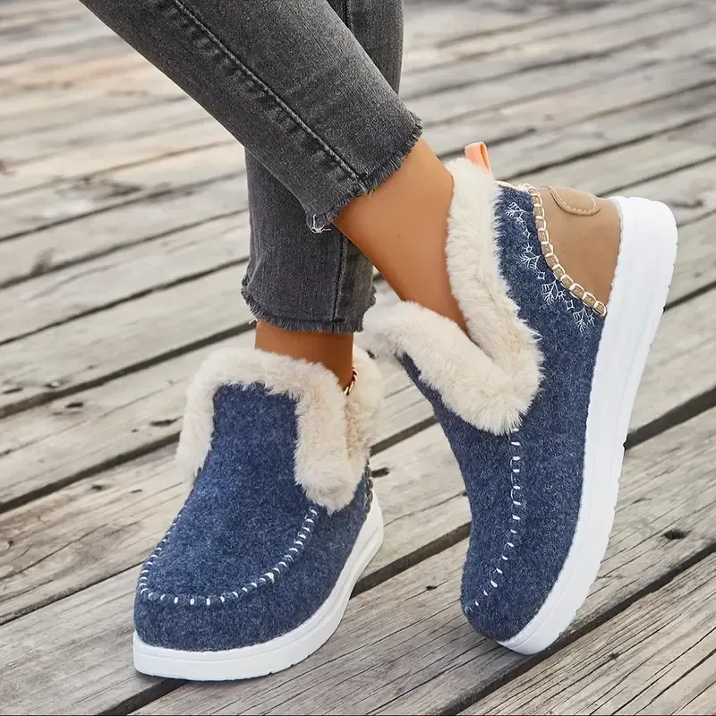 Womens Orthopedic Winter Wool Snow Boots Cozy Winter Slipper