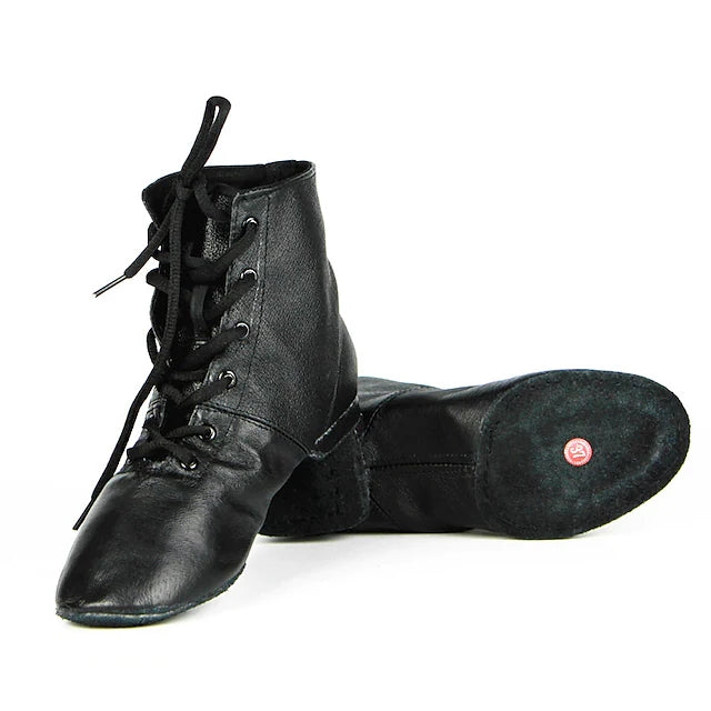 Women's Leather Flat Heel Teaching & Practice Shoes Ballroom Dance Shoes