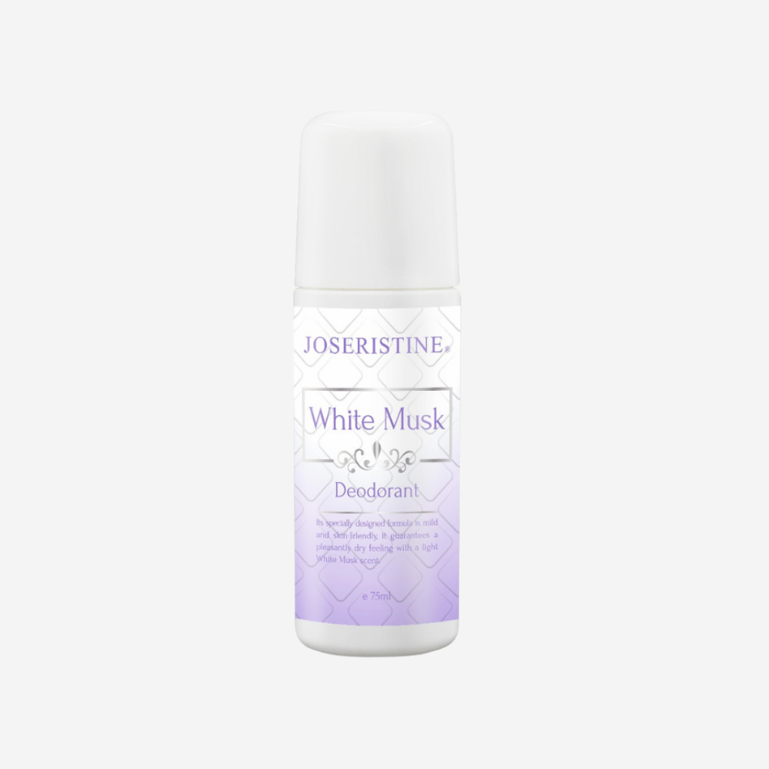 JOSERISTINE White Musk Perfume Roll On Deodorant 75ml/ 100% Vegan