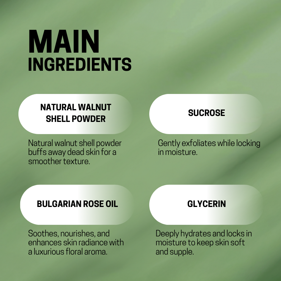 JIMMBENNY Rose Essence Body Scrub Shower Gel 500ml/ 100% Vegan