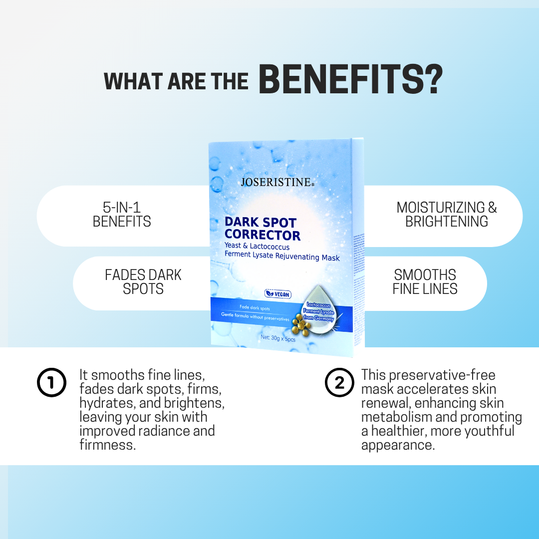 JOSERISTINE Prebiotics + Yeast Dark Spot Corrector Face Mask Box Set 5's
