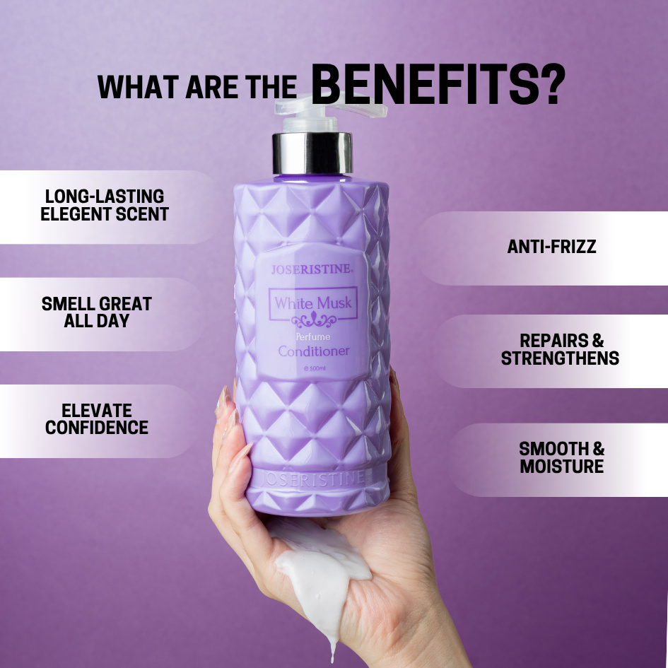 JOSERISTINE White Musk Perfume Hair Conditioner 500ml/ 100% Vegan