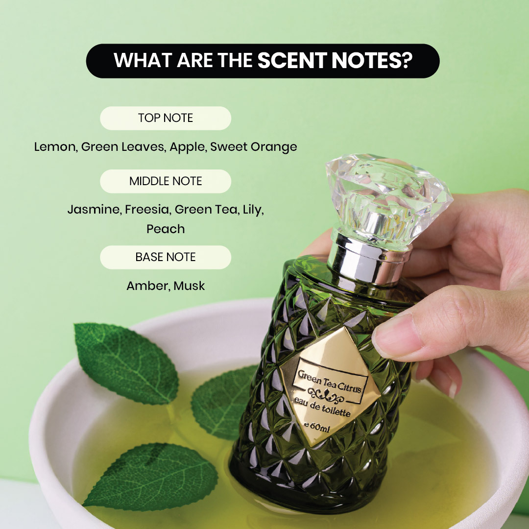 JOSERISTINE Green Tea Citrus Eau De Toilette Perfume 60ml