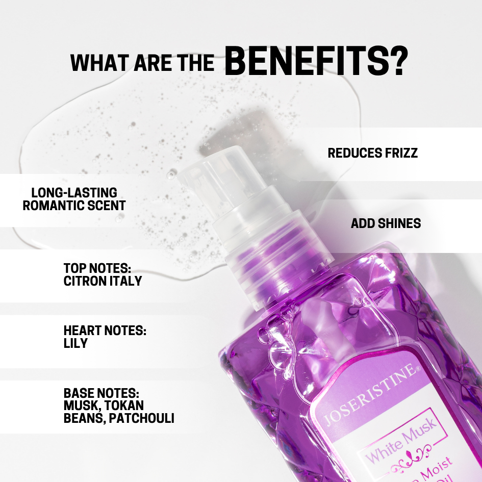 JOSERISTINE White Musk Deep Moist Hair Oil 100ml/ 100% Vegan