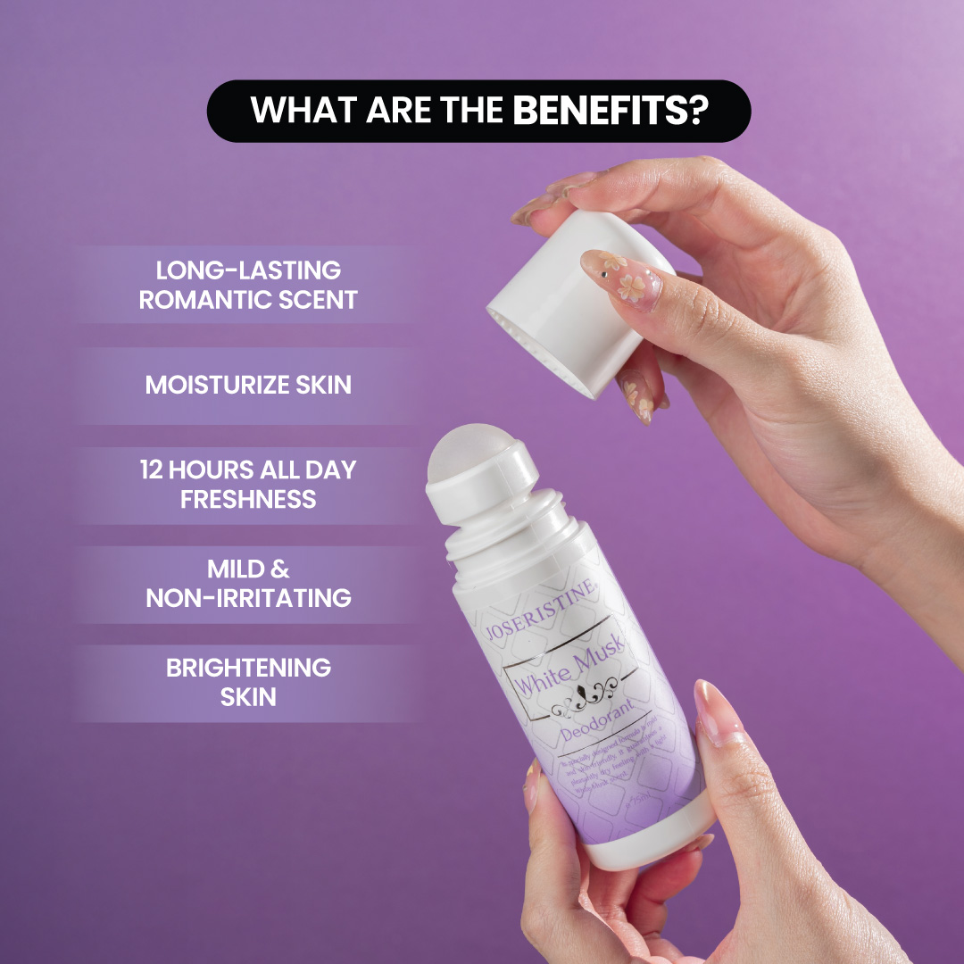 JOSERISTINE White Musk Perfume Roll On Deodorant 75ml