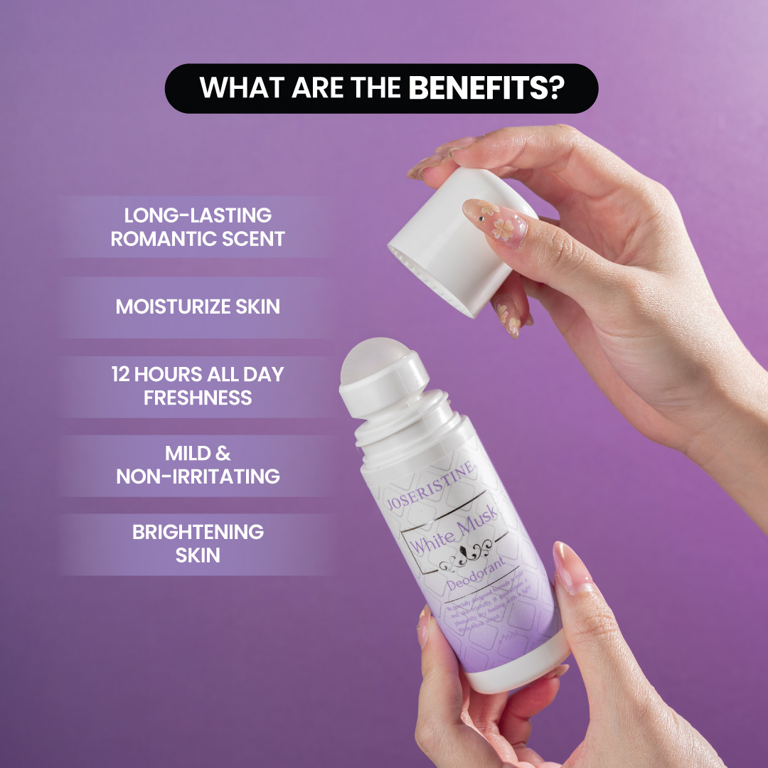 JOSERISTINE White Musk Perfume Roll On Deodorant 75ml