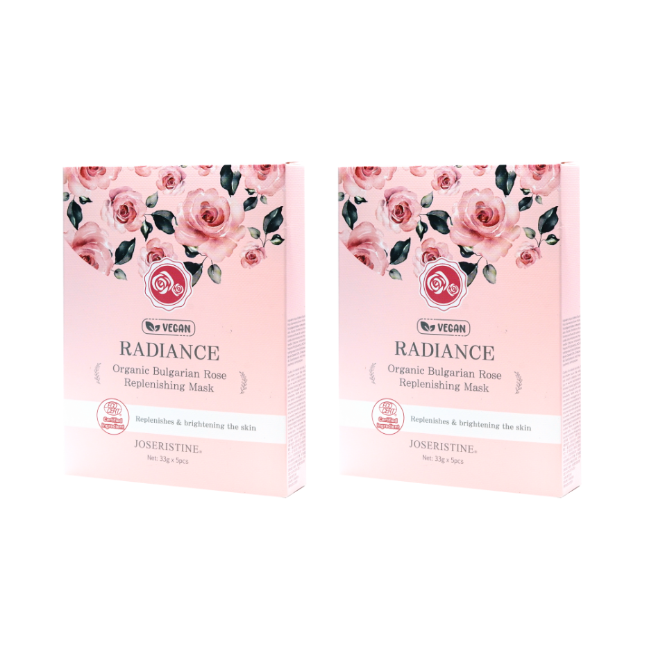 JOSERISTINE Organic Bulgarian Rose Radiance Face Mask Box Set 5's