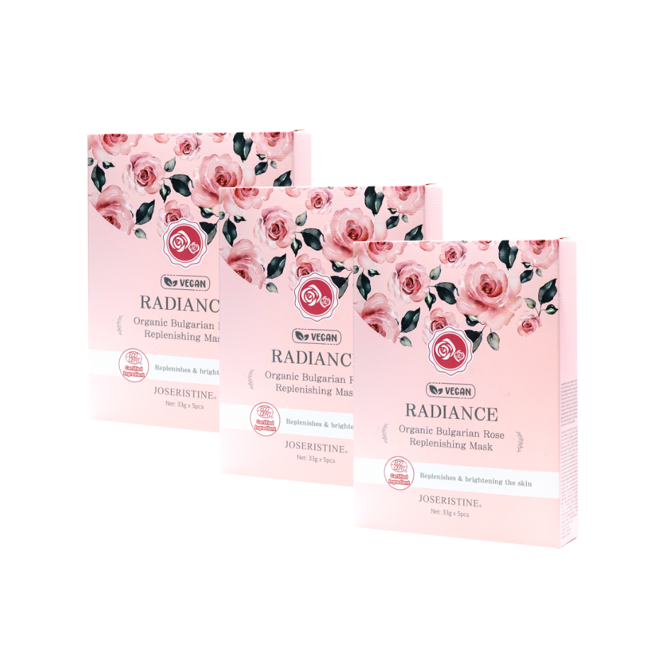 JOSERISTINE Organic Bulgarian Rose Radiance Face Mask Box Set 5's