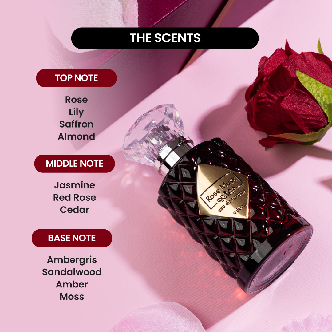 JOSERISTINE Rose Musk Eau De Toilette Perfume 60ml
