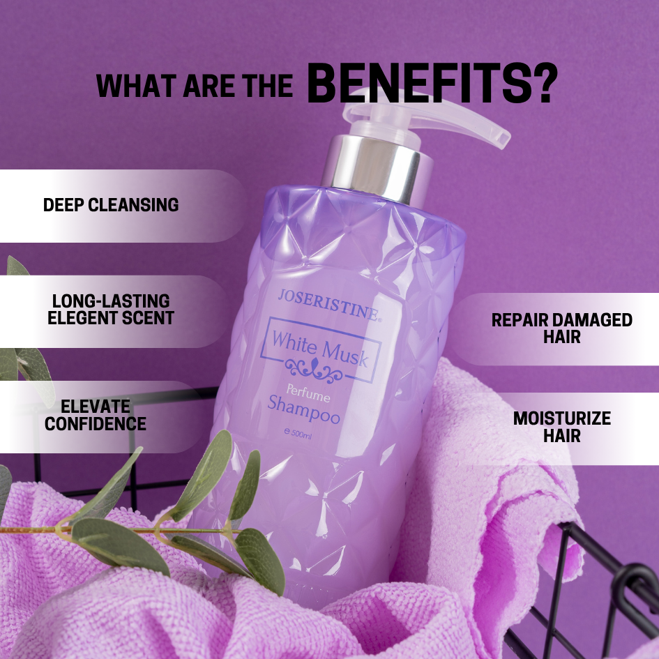 JOSERISTINE White Musk Perfume Shampoo 500ml/ 100% Vegan