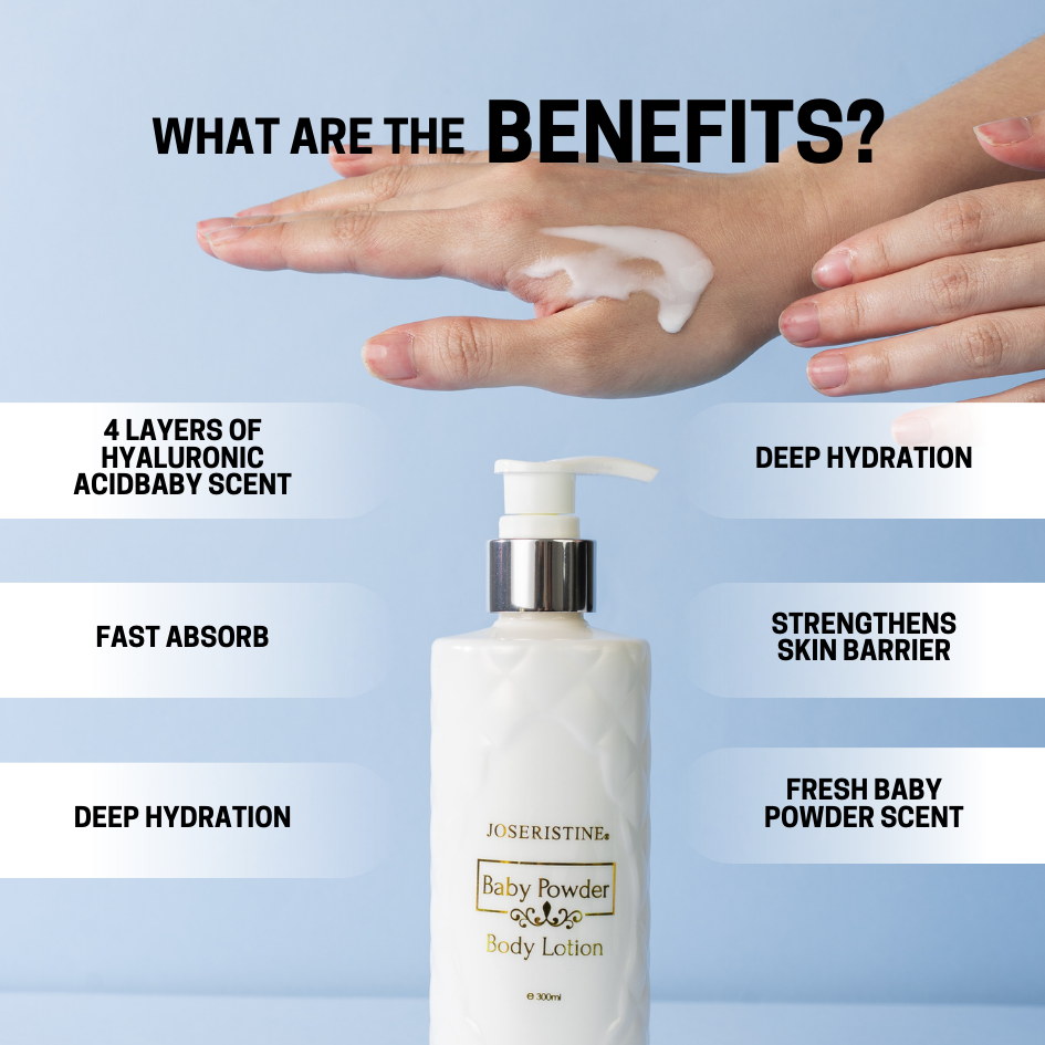 JOSERISTINE Baby Powder Body Lotion 300ml/ 100% Vegan