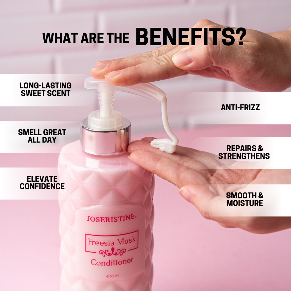 JOSERISTINE Freesia Musk Perfume Hair Conditioner 500ml/ 100% Vegan