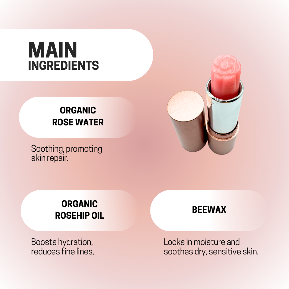 JOSERISTINE Organic Bulgarian Rose Lip Balm 3g