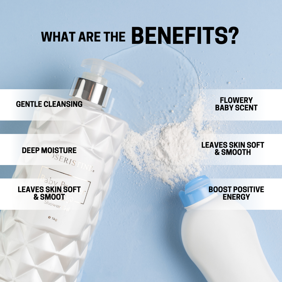JOSERISTINE Baby Powder Shower Gel 1000ml/ 100% Vegan