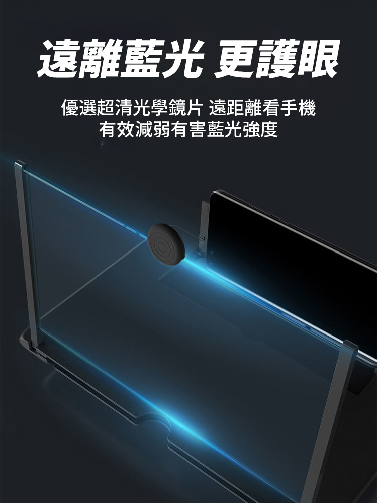 手機屏幕瞬間放大5倍，抗藍光更護眼，觀影清晰不累眼，折疊方便易攜帶