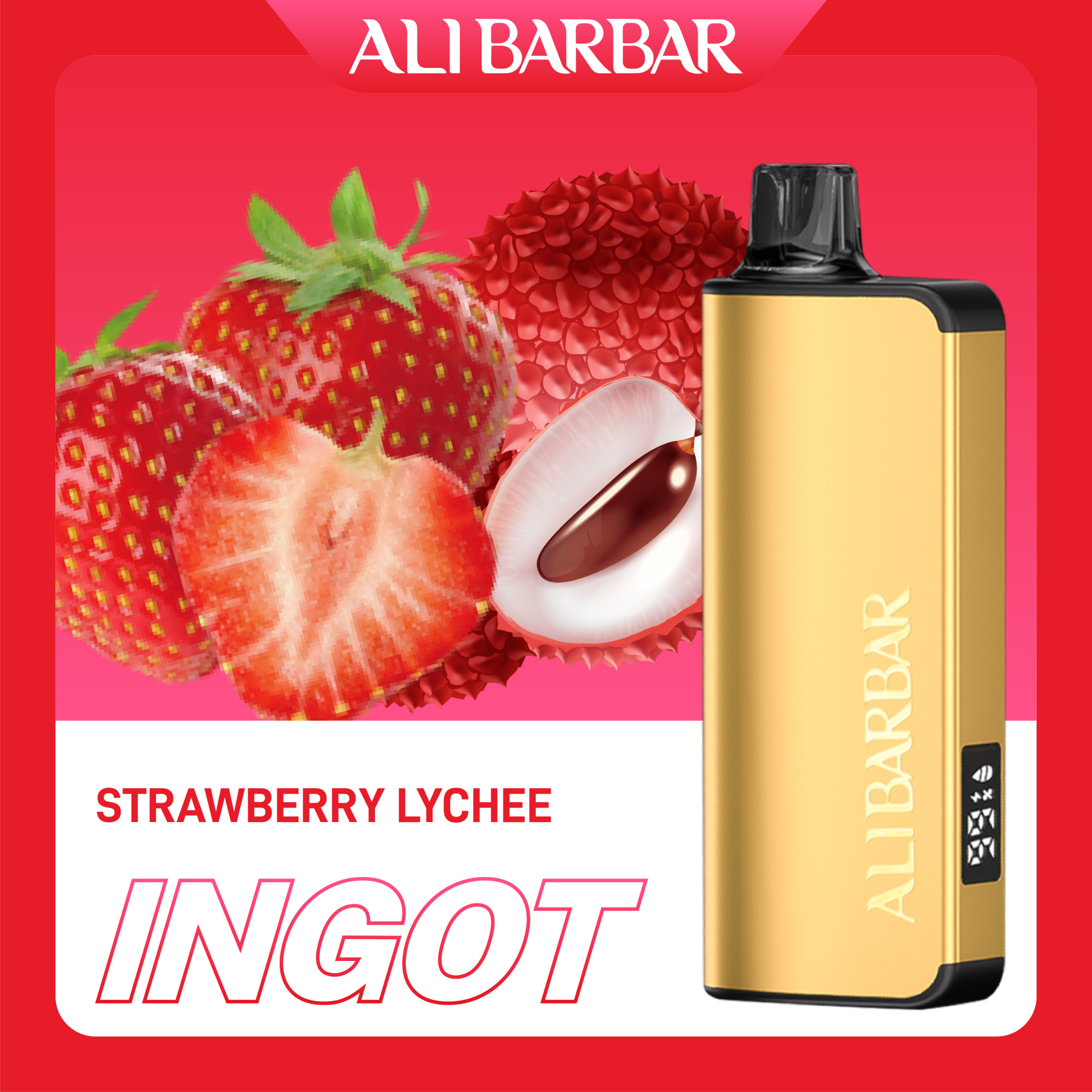 Alibarbar Ingot 9000 Strawberry Lychee Ice 