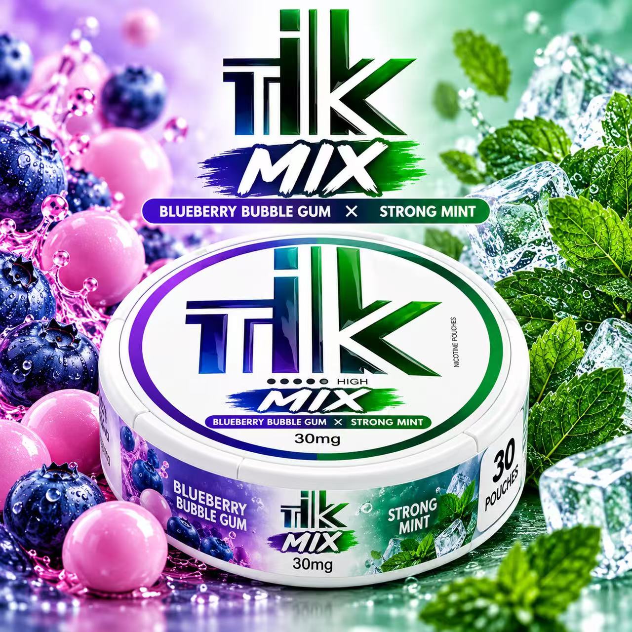 TIK BULEBERRY BUBBLE GUM*STRONG MINT