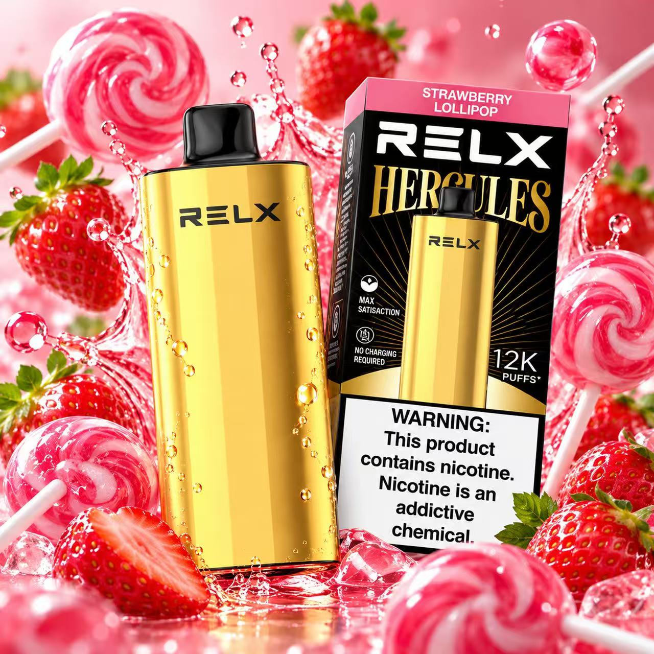 RELX Herc 12000 Puffs -Strawberry Lollipop