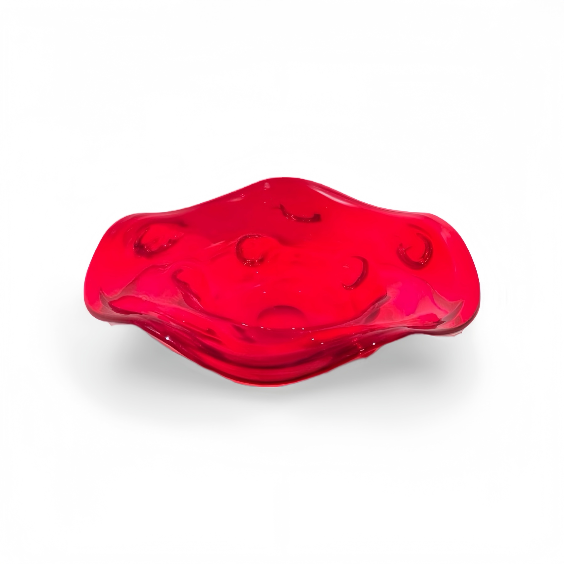 Scarlet Flame Glass Dish
