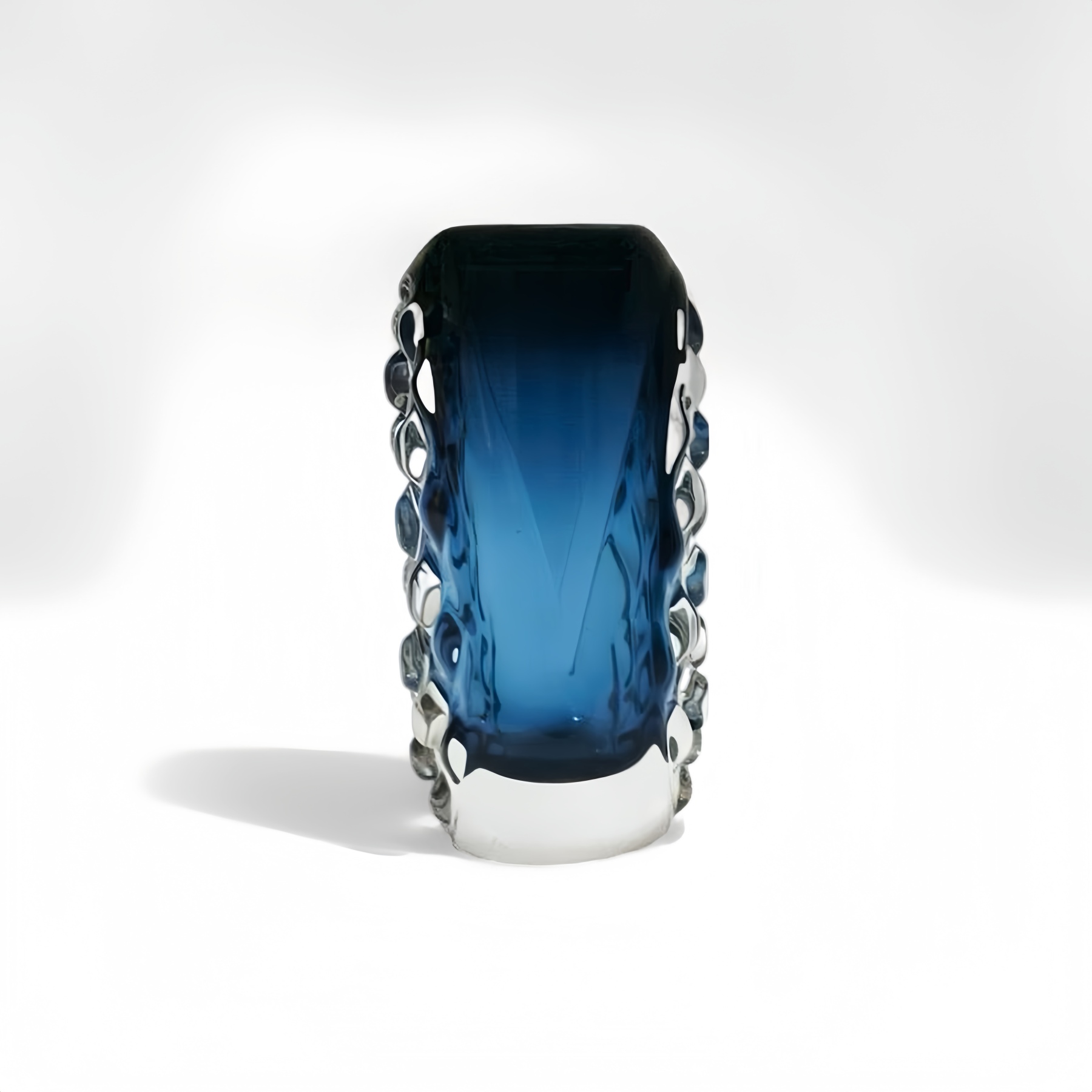 Blue Bubbly Prism Vase