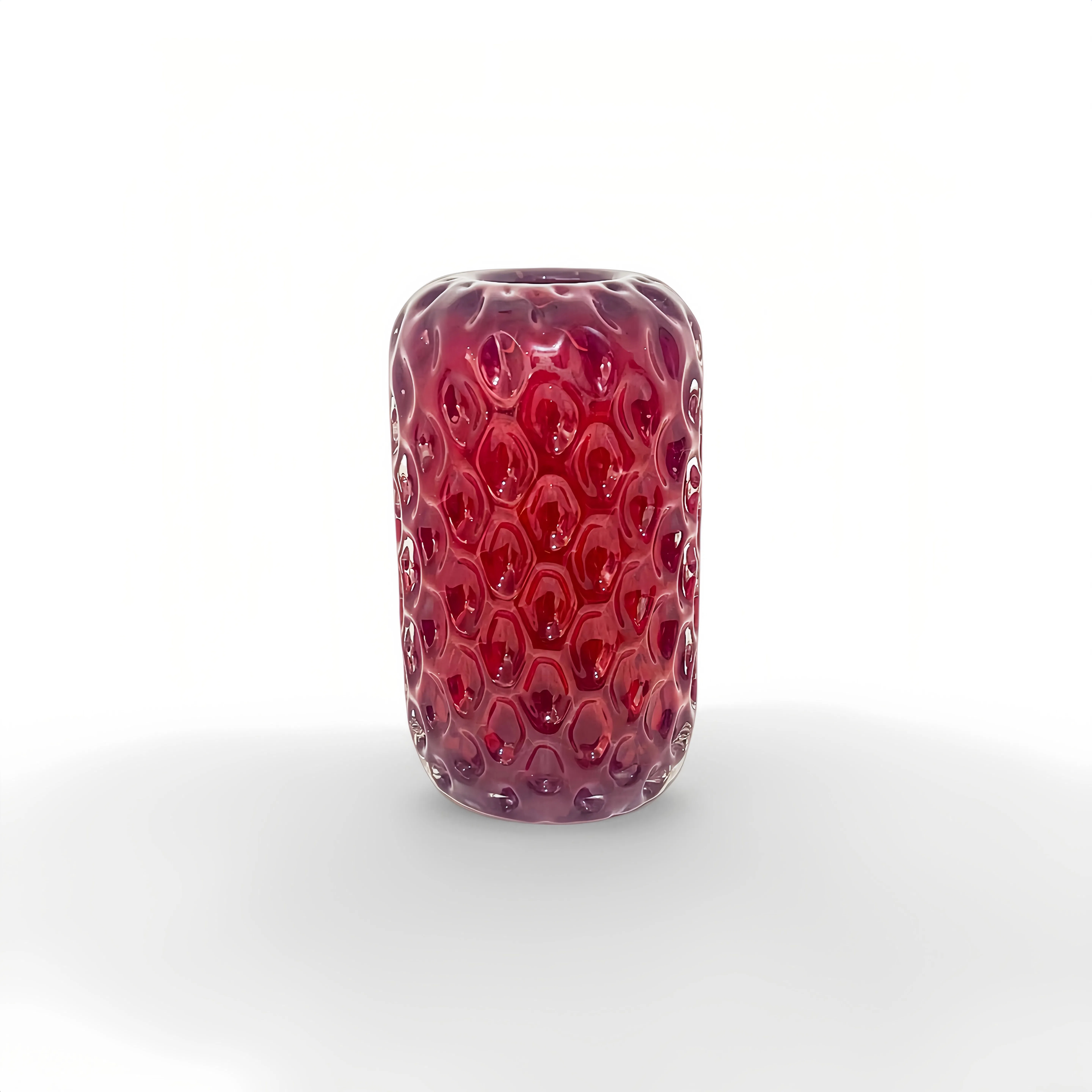 Red Honeycomb Vase