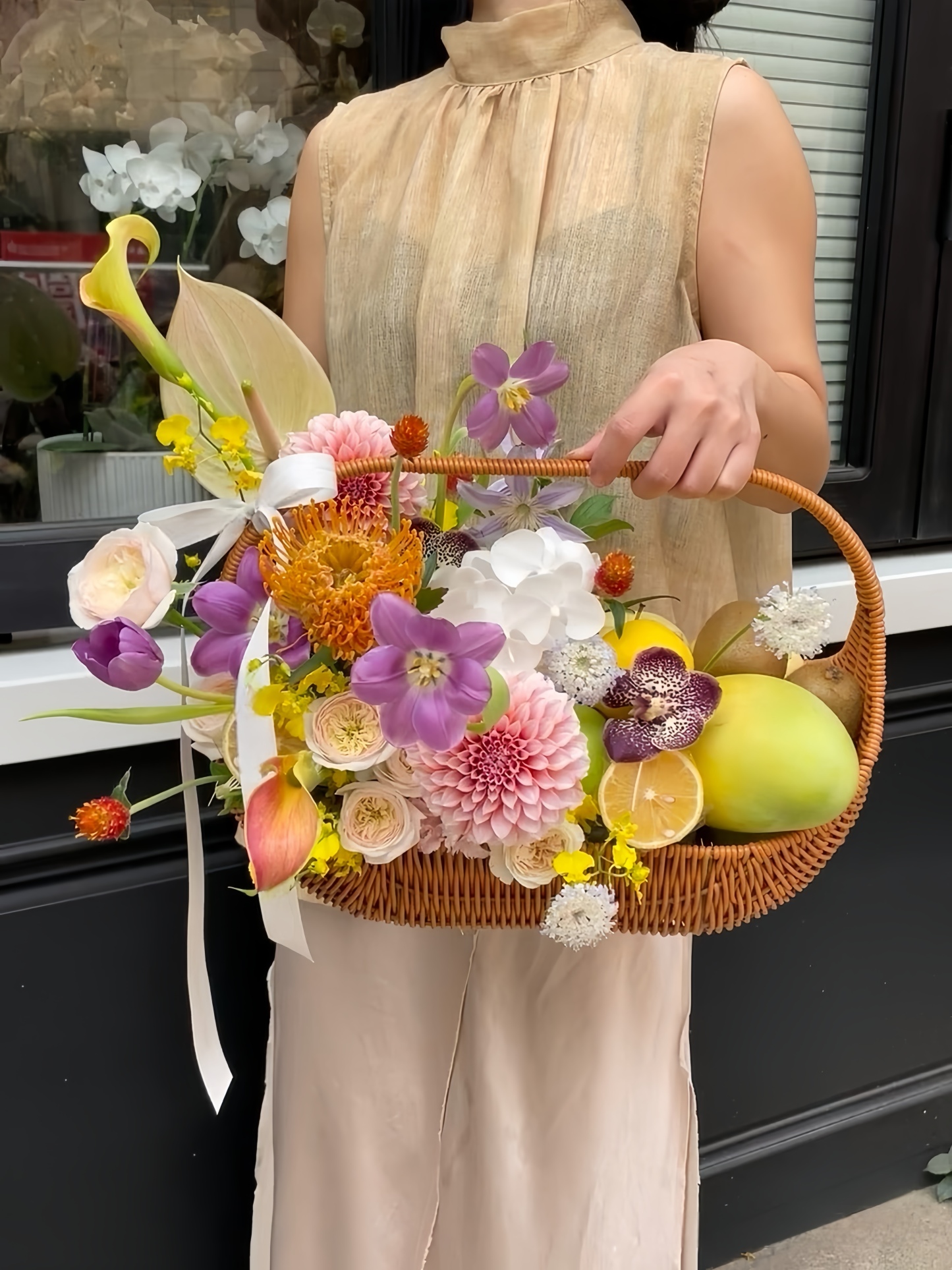 Colorful Bloom Fruit Basket