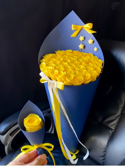 Golden Roses in Starry Field