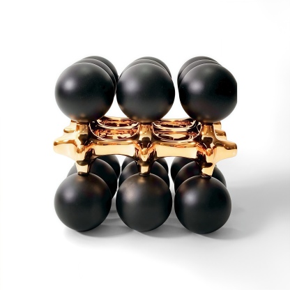 Golden Base Black Spheres