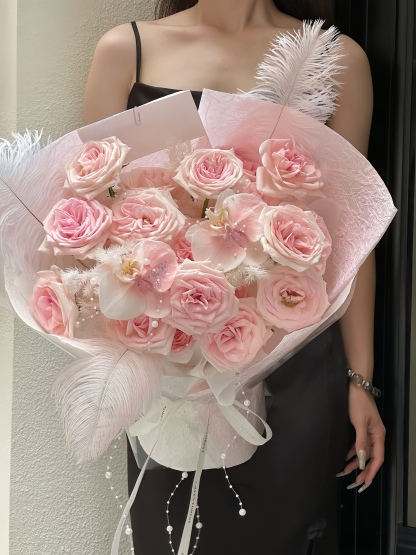 Pink Plume Romance Bouquet
