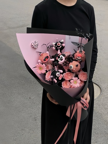 Pink Black Cute Monster Bouquet
