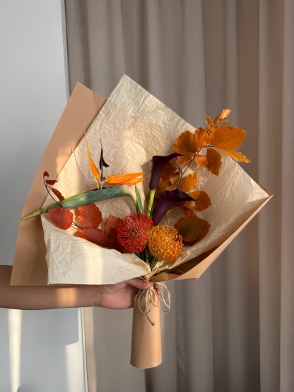 Autumn Flame Bird Bouquet