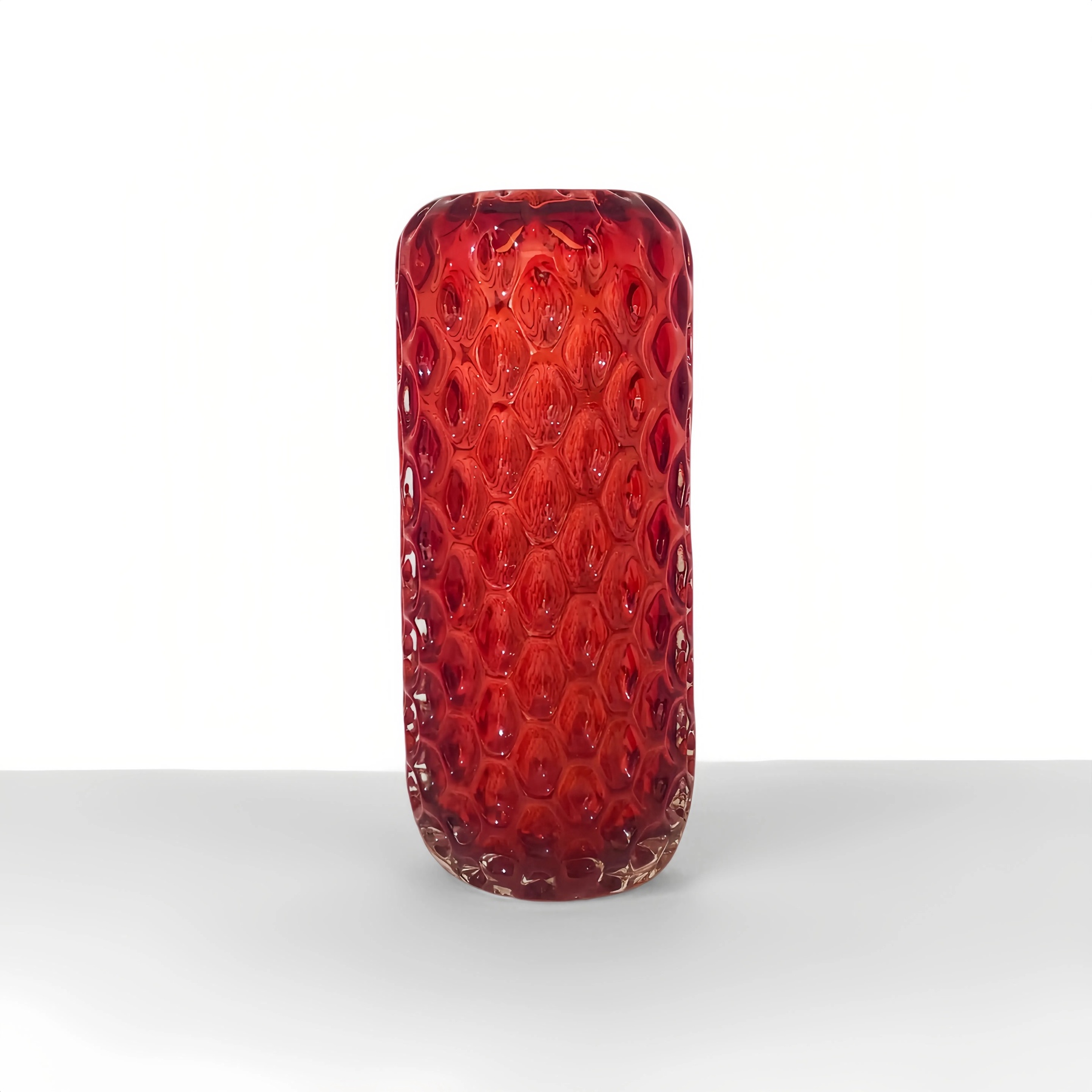 Red Honeycomb Vase