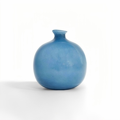 Blue Plump Round Vase