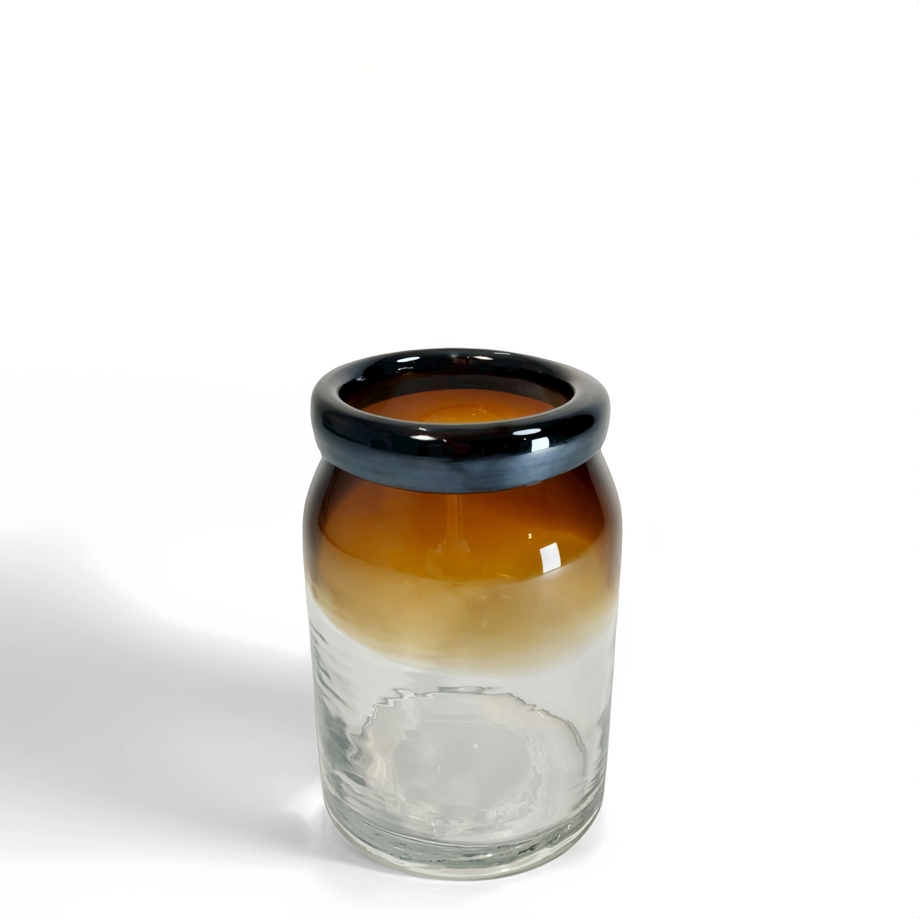 Black- Topped Colored Glass Vase