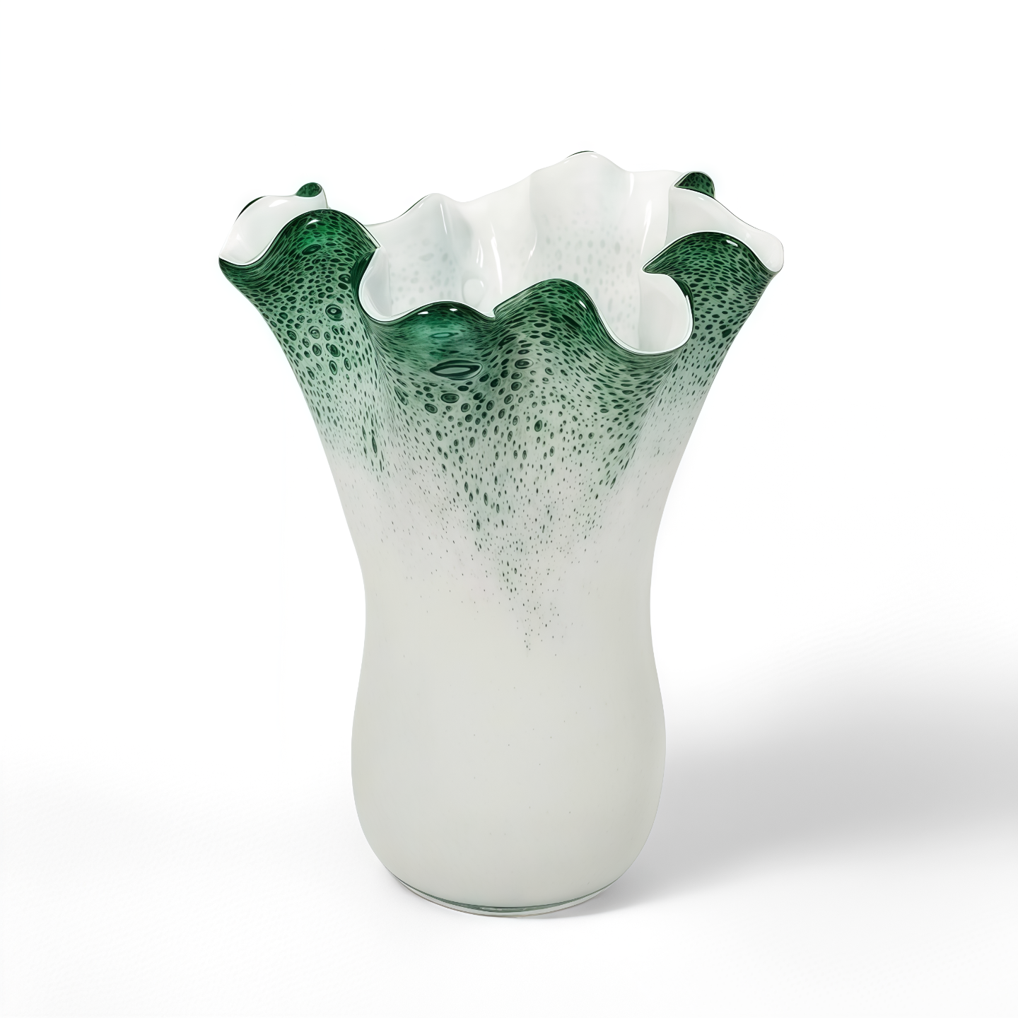 Flower-Rim Glass Vase