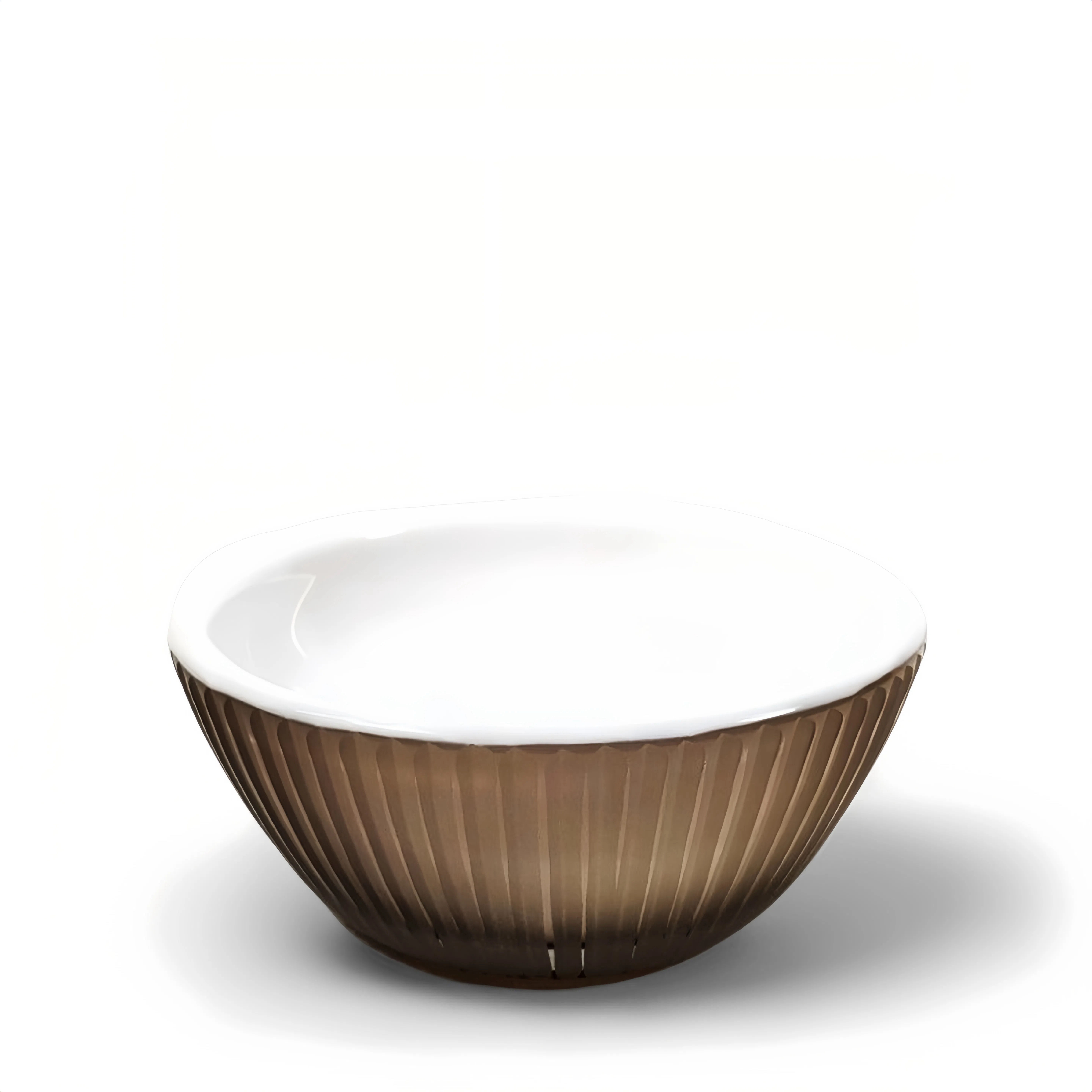 Brown - ribbed Bowl
