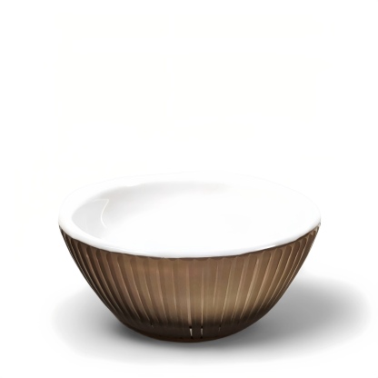 Brown - ribbed Bowl