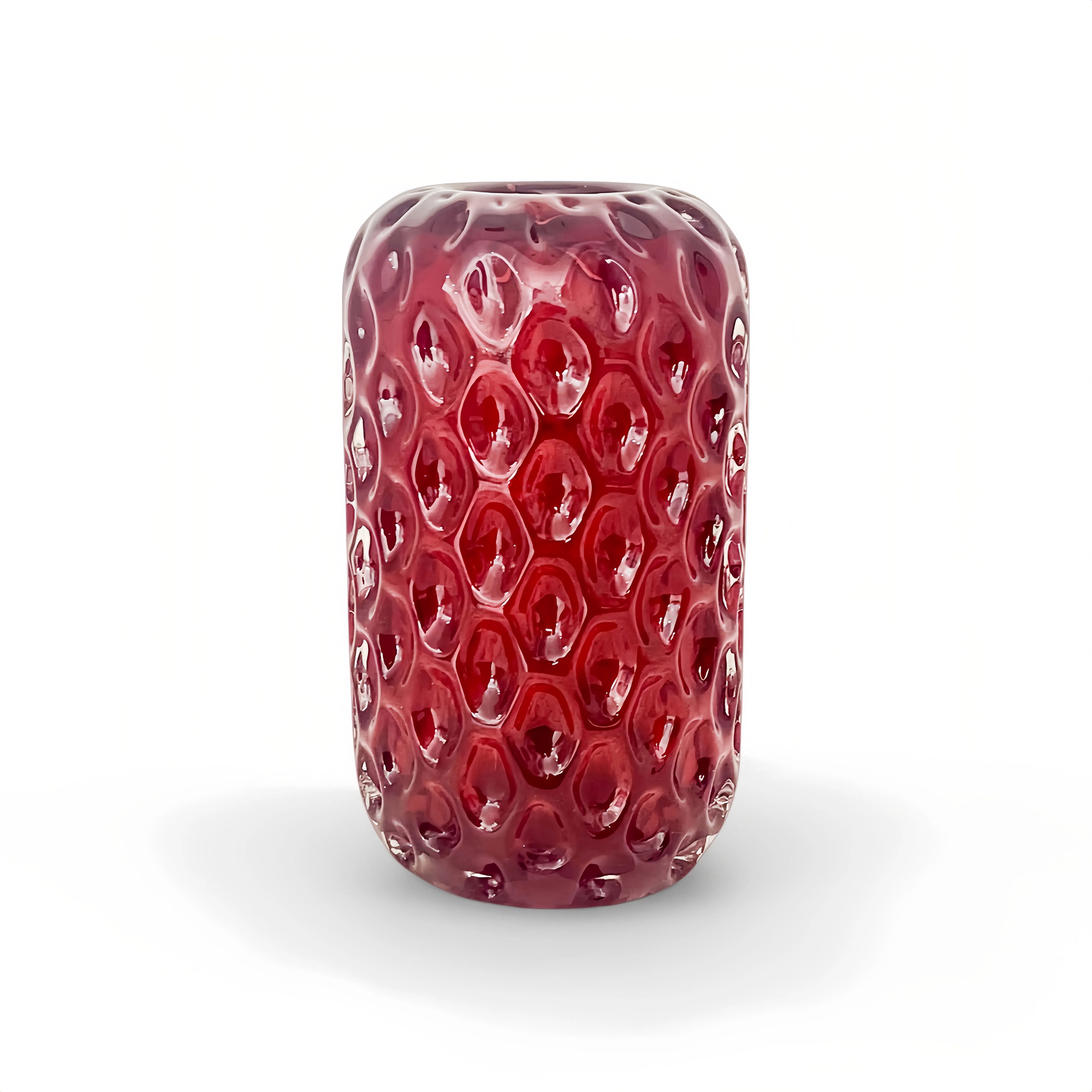 Red Honeycomb Vase