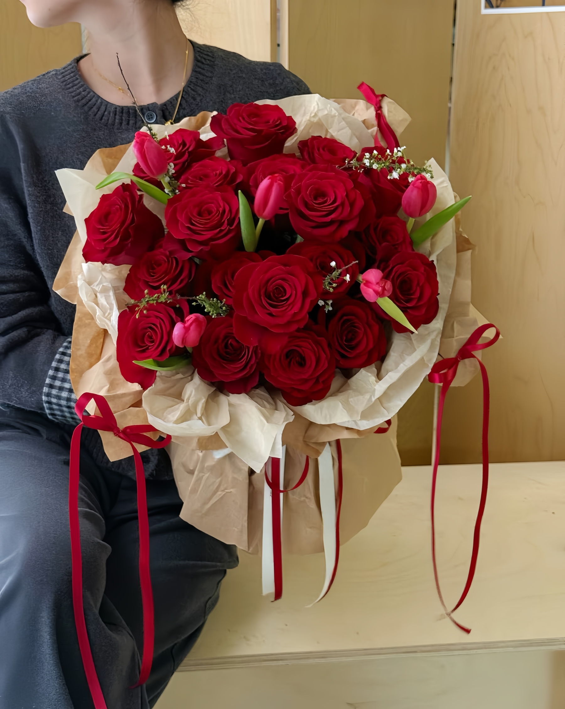 Fiery Love Red Rose Bouquet