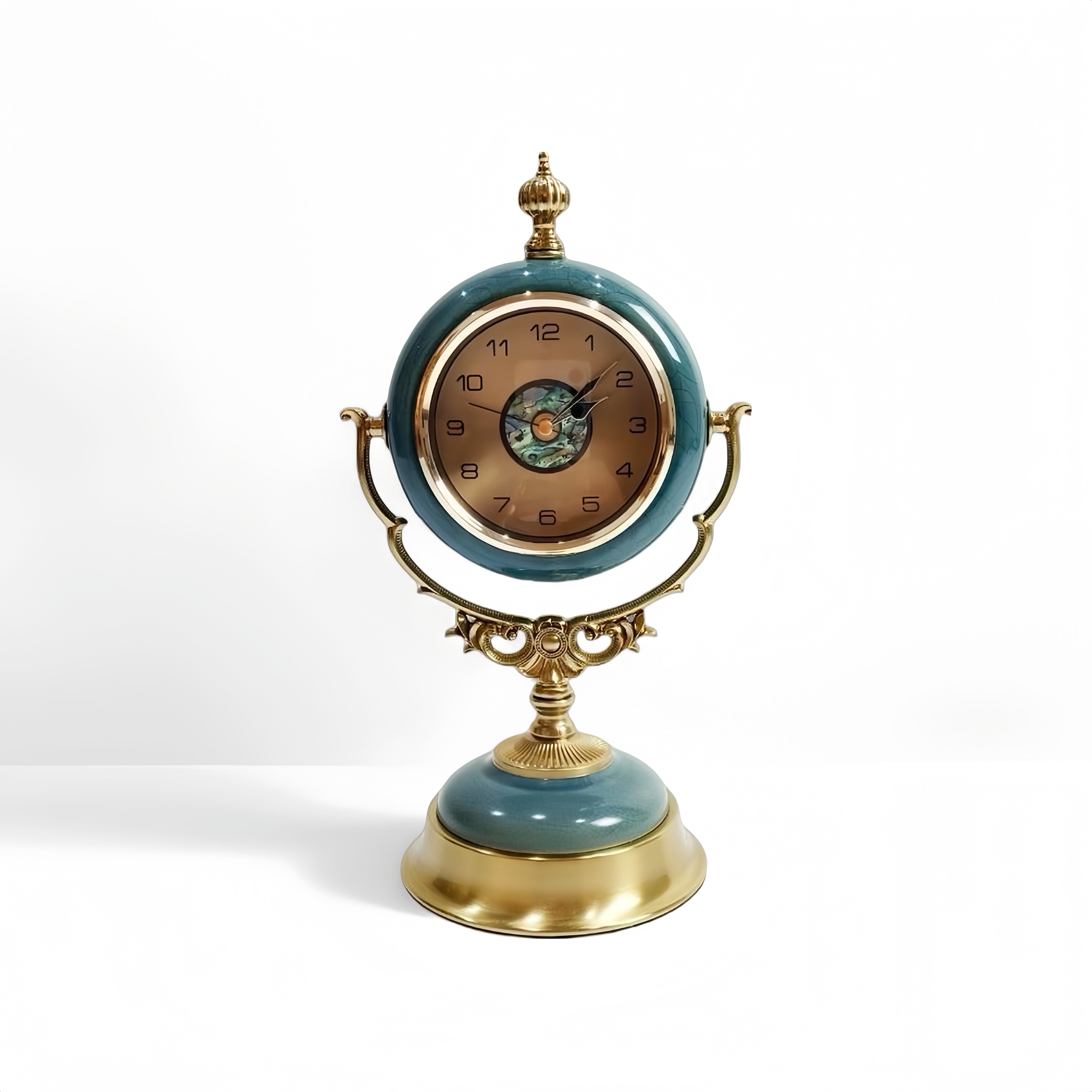 Gilded Celadon Clock