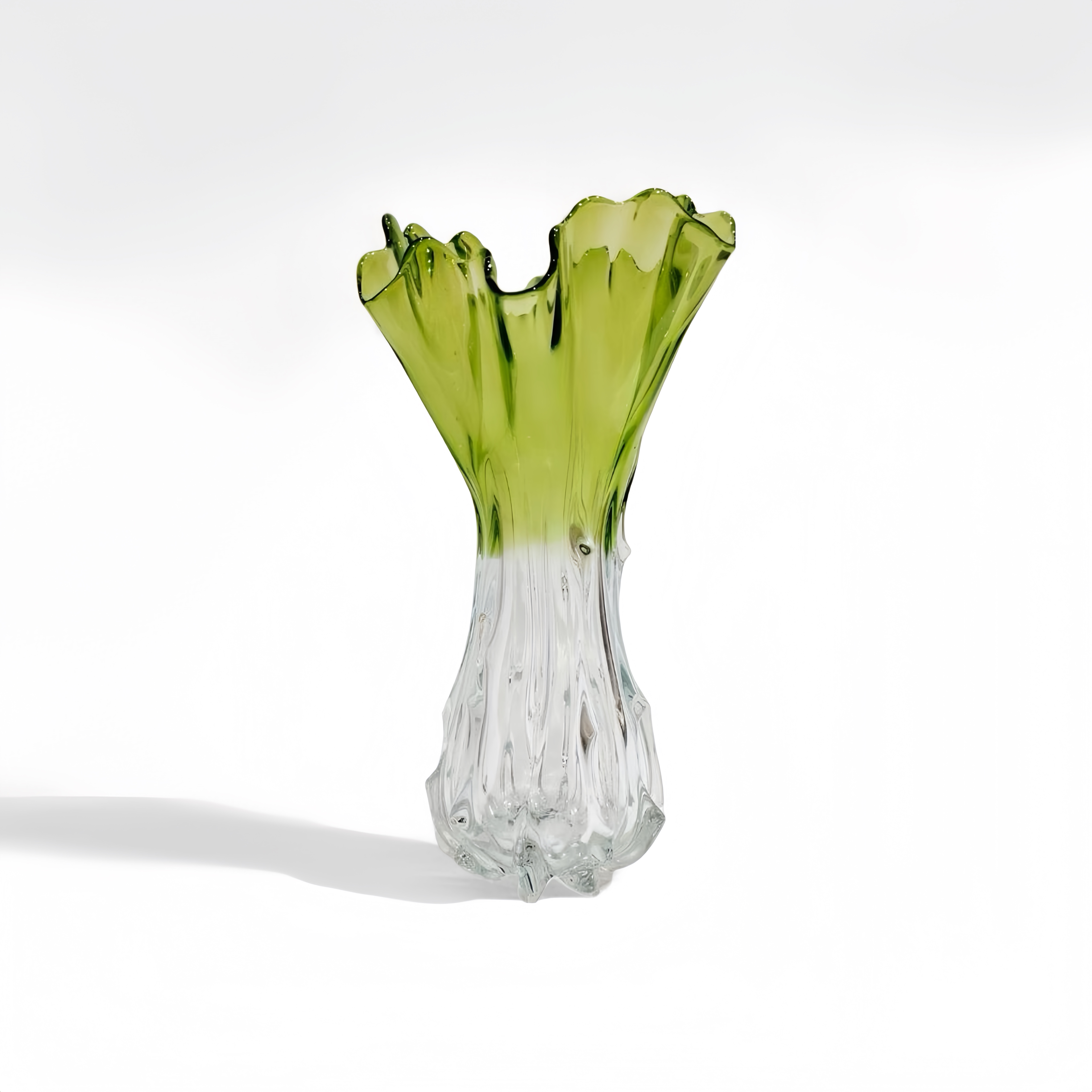 Green Ripple Lotus Vase