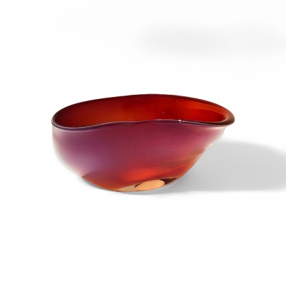 Crimson Glow Glass Bowl