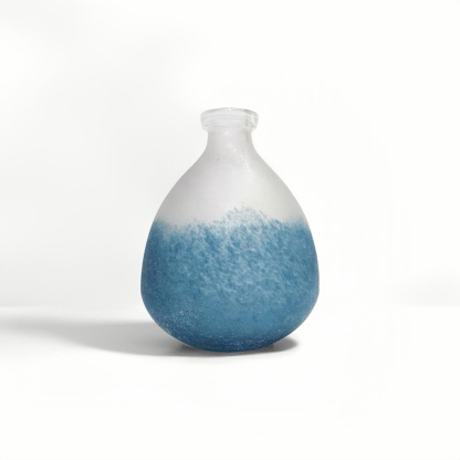 Blue Plump Round Vase