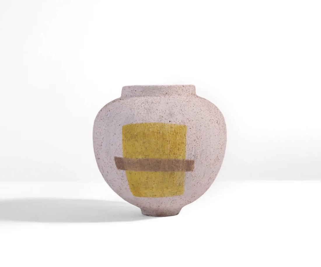 Geometric Color- Block Ceramic Vases