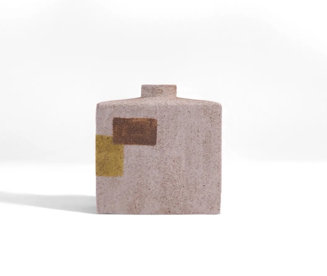 Geometric Color- Block Ceramic Vases