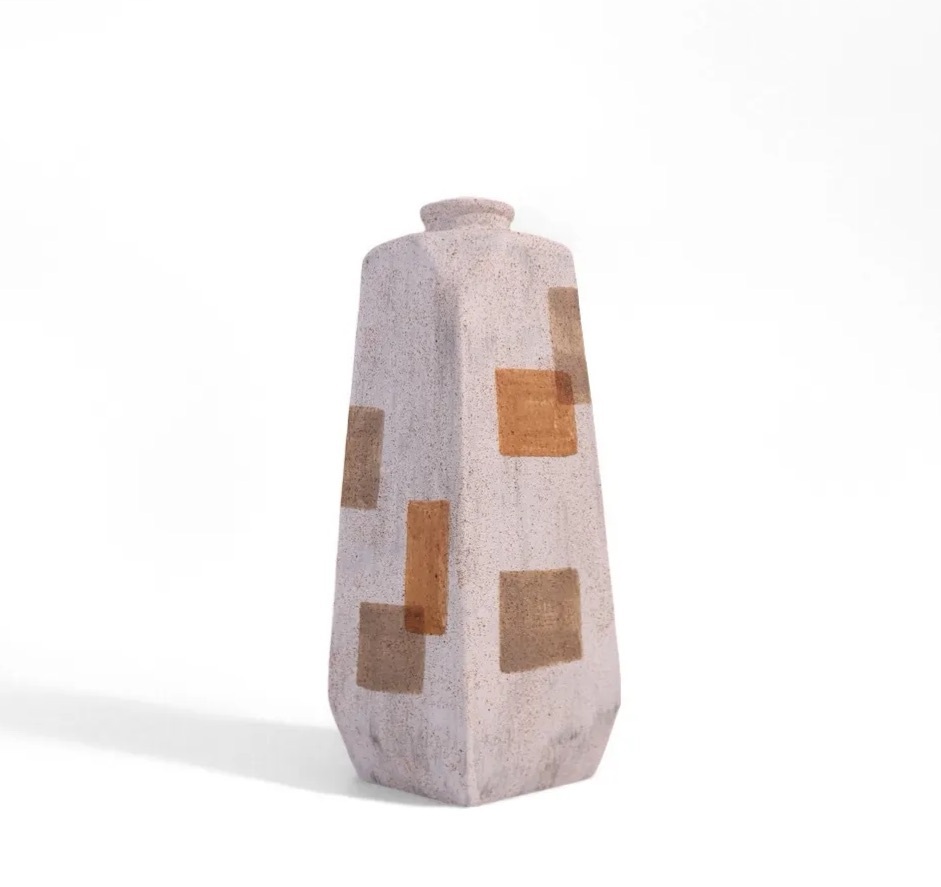 Geometric Color- Block Ceramic Vases