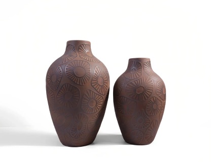 Brown- Glazed Sunflower Patterns