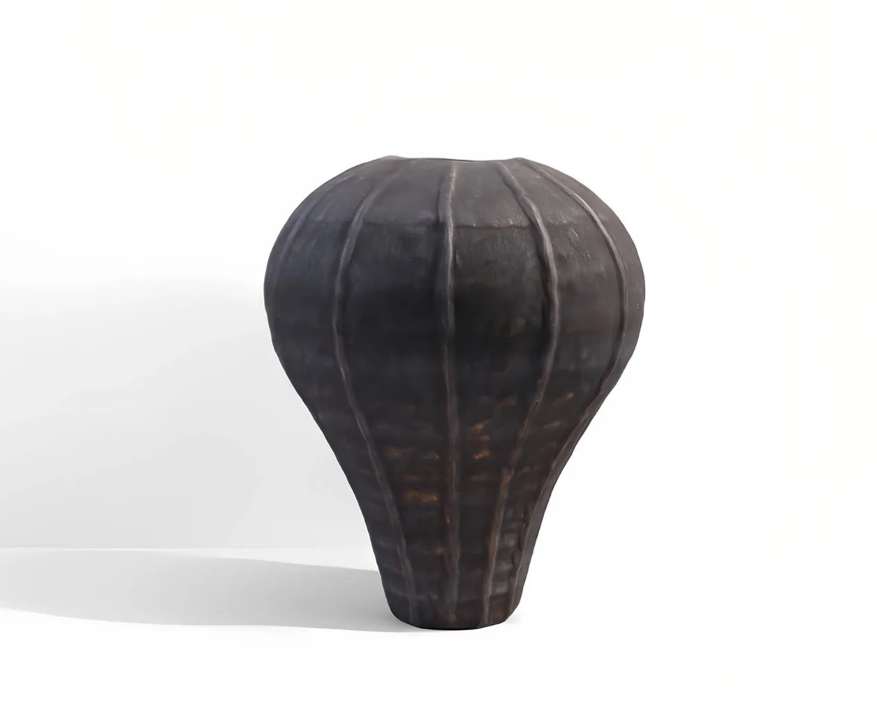 Ink- Ridged Vase
